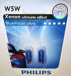 W5W 501 PHILIPS BLUEVISION SIDELIGHT BULBS ULTRA  