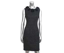 15153 auth BLUMARINE black wool nylon Dress L  
