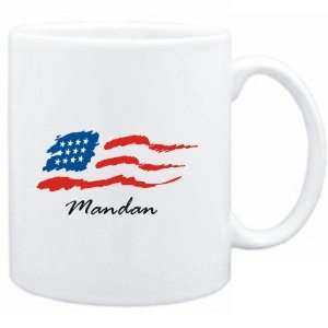  Mug White  Mandan   US Flag  Usa Cities Sports 