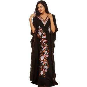   Kaftan with Ari Embroidered Flowers   Pure Cotton 