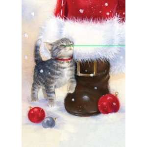  Marian Heath Boxed Christmas Cards, Santas Kitten, 15 