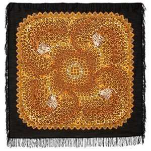  Leopards Russian Shawl (wool fringe) 146x146cm (57,5x57,5 