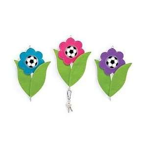  Felt Soccer Flower Wall Hook   blue