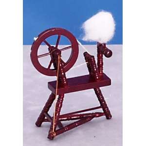  Spinning Wheel Mahogany Dollhouse Miniatures: Toys & Games