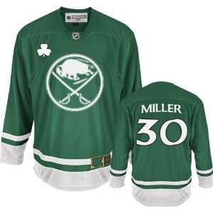 Ryan Miller Jersey: Reebok St. Patricks Day Green #30 Buffalo Sabres 