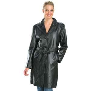    Ladies Knee Length Womens Buttoned Leather Jackets: Automotive