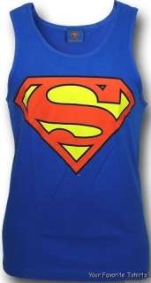Officially Licensed Superman Classic Logo Adult Royal Tank Top S 3XL 