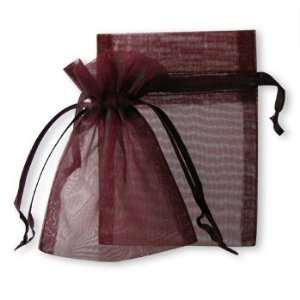  Plum Organza Favor Bags   Set of 10 Favor Bags: Everything 
