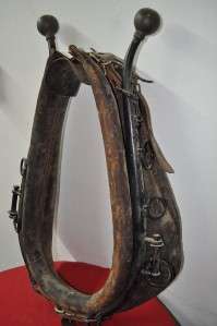   HORSE COLLAR WITH IRON HAMES AND BRASS HAME BALLS Item #1006  