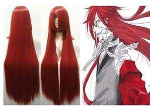   Art Black Butler Grell Sutcliff Cosplay red Wig +wigs hairnet  