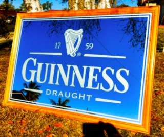   LARGE Back Bar Pub Mirror NEW guiness draught advertising sign  