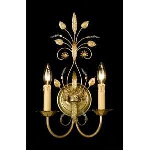  Parisian Two Light Gold Finish Wall Sconce