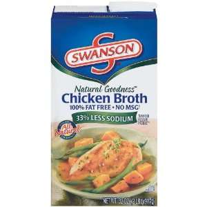 SWANSON CHICKEN BROTH 33% LESS SODIUM 32oz 3pack  Grocery 