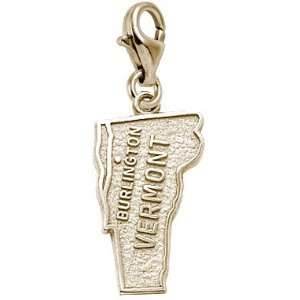 Rembrandt Charms Burlington Vermont Charm with Lobster Clasp, Gold 