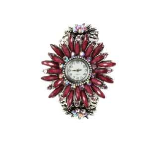 Shihao Gorgeous Flower Women Bracelet Watch in Graytone Plate Stunning 