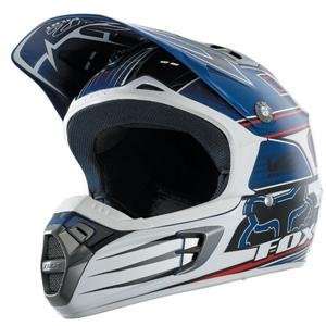  Fox Racing V 2 Race Helmet   Large/Blue: Automotive