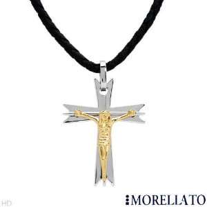 MORELLATO Leather Cross Ladies Necklace. Length 20 in. Total Item 