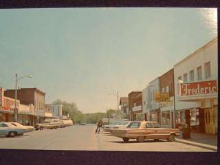 Frederic Wisconsin. Fine vintage 1960s scene on main street. Unused 