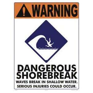  Warning Dangerous Shore Break Sign 6613Ws1824E: Patio 