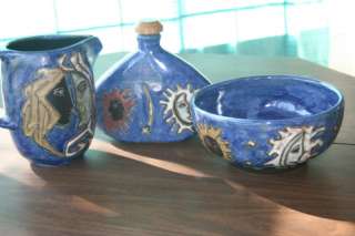 Mara Stoneware Celestial Sun and Moon Mexico Pottery  