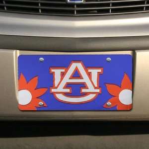   Navy Blue Mirrored Flower Power License Plate: Sports & Outdoors