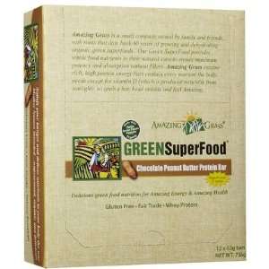 Amazing Grass Green SuperFood Energy Bars, Chocolate Peanut, 12 ct 