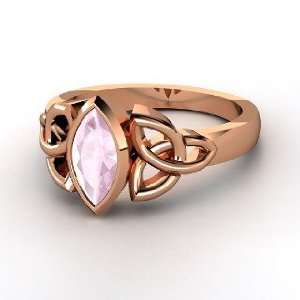  Caitlin Ring, 14K Rose Gold Ring with Rose Quartz: Jewelry