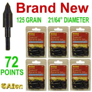 72 New Allen Target Arrow Bullet Points,21/64 Point,125 Grain  