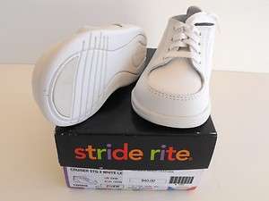 Stride Rite #1395656 Cruiser Stg 2 White Leather Cruising Shoes Sz 2.5 
