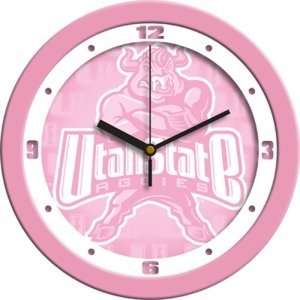  Utah State Aggies NCAA Wall Clock (Pink) Sports 
