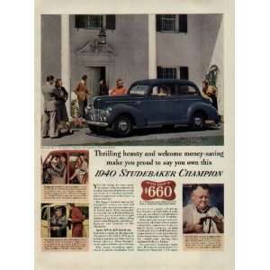  1940 Studebaker Champion Club Sedan Ad, A2941. 19400205 