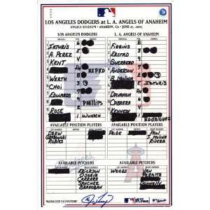   25 2005 Game Used Lineup Card (Jim Tracy Signed): Sports & Outdoors