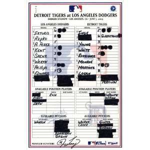   07 2005 Game Used Lineup Card (Jim Tracy Signed): Sports & Outdoors