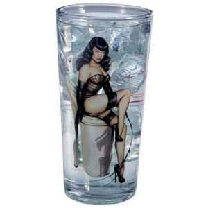  Bettie Page Pin up Art Glass Tumbler