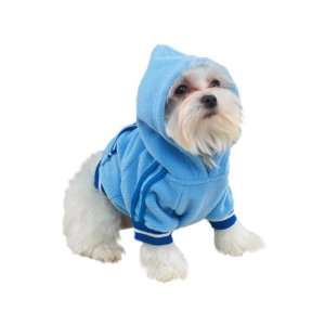 Casual Canine Blue Sporty Fleece Pullover Jacket Hooded Dog Sweatshirt 