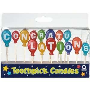   Toothpick Letter Candles Spell Congratulations