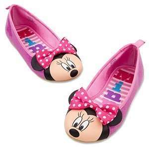Disney Store Minnie Mouse Shoes/Slippers: Pink Glitter Ballet Flats 