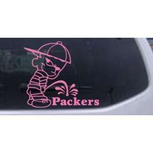 Pee On Packers Car Window Wall Laptop Decal Sticker    Pink 10in X 9 