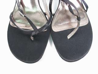 STEVE MADDEN Black Strappy Thong Sandals Heels 9.5 10 M  