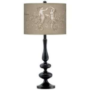  Les Sirenes Giclee Paley Black Table Lamp