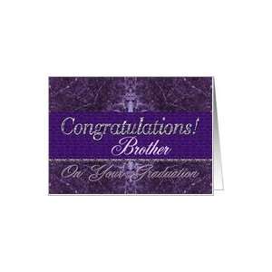  Brother Graduation Congratulations Purple Stone Card 