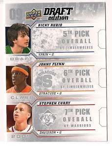 Rubio Flynn Stephen Curry 09 10 UD Draft Class #D RFC  