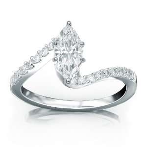  0.9 Carat 14k Pave Set Engagement Ring: Jewelry