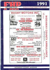 MO 1991 Nodaway County Missouri Plat Map Directory Book  