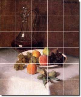 Carafe Of Wine And Plate Of Fruit On A White Tablecloth by Henri 