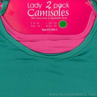 WOMENS 2 Pack CAMISOLES Cami Shirt Tank ASSORTED COLORS  