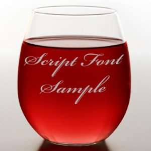  Script Stemless Red Wine Glass