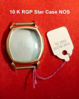 Star Wrist Watch case NOS 10K RGP Case Complete  