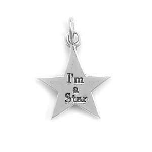  Sterling Silver Im A Star Star Charm with 18 Steel 