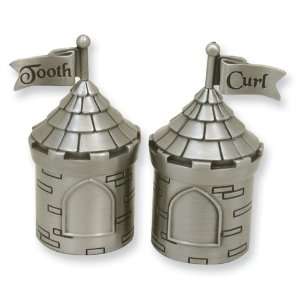  Pewter Finish Castle Towers First Tooth & Curl Set 